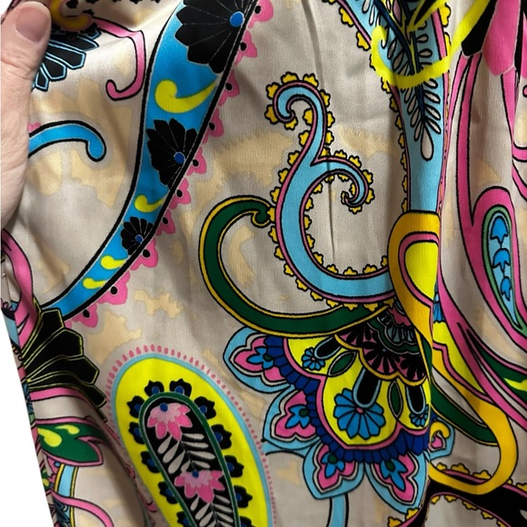 Nina Parker Colorful Paisley Print Wide Leg Pants size 2X - Picture 10 of 11